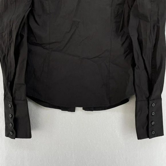 Fashion Nova Top Women's Sz M Black Collared Long Sleeve Toggle Front Side Zip - Picture 9 of 13